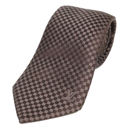 LOUIS VUITTON Damier Silk Tie Brown Size ONE SIZE