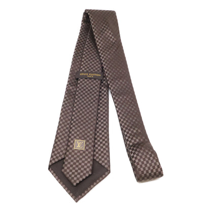 LOUIS VUITTON Damier Silk Tie Brown Size ONE SIZE