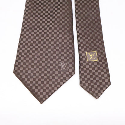 LOUIS VUITTON Damier Silk Tie Brown Size ONE SIZE