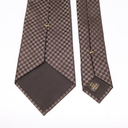 LOUIS VUITTON Damier Silk Tie Brown Size ONE SIZE