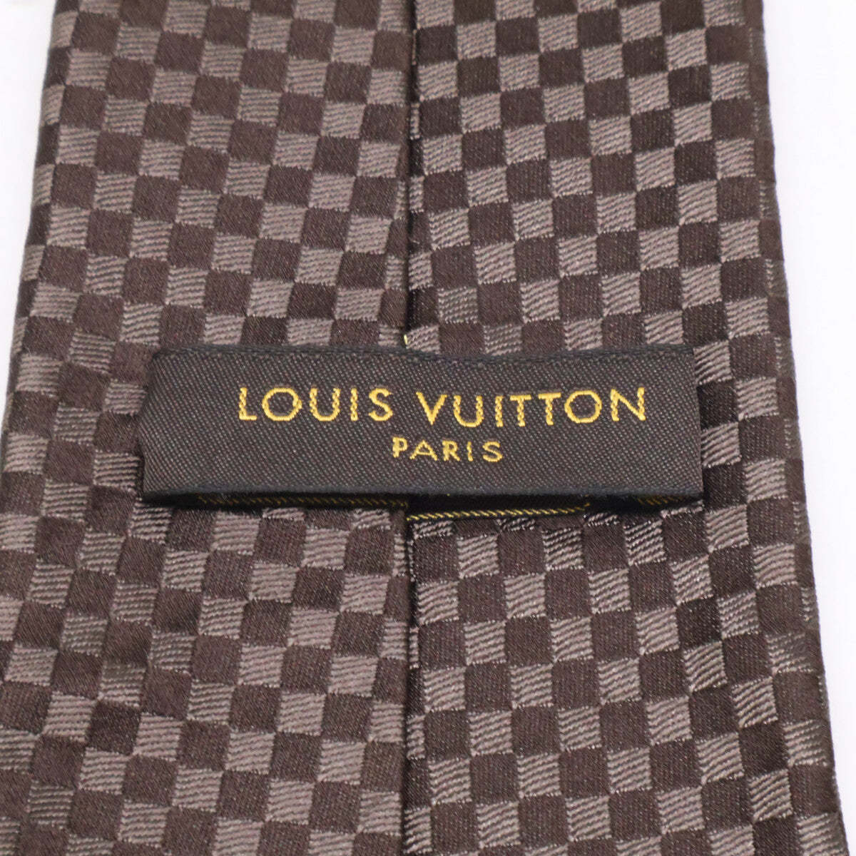 LOUIS VUITTON Damier Silk Tie Brown Size ONE SIZE