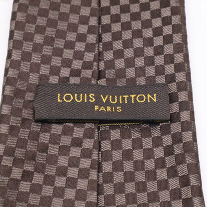 LOUIS VUITTON Damier Silk Tie Brown Size ONE SIZE