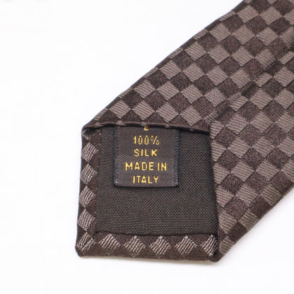 LOUIS VUITTON Damier Silk Tie Brown Size ONE SIZE