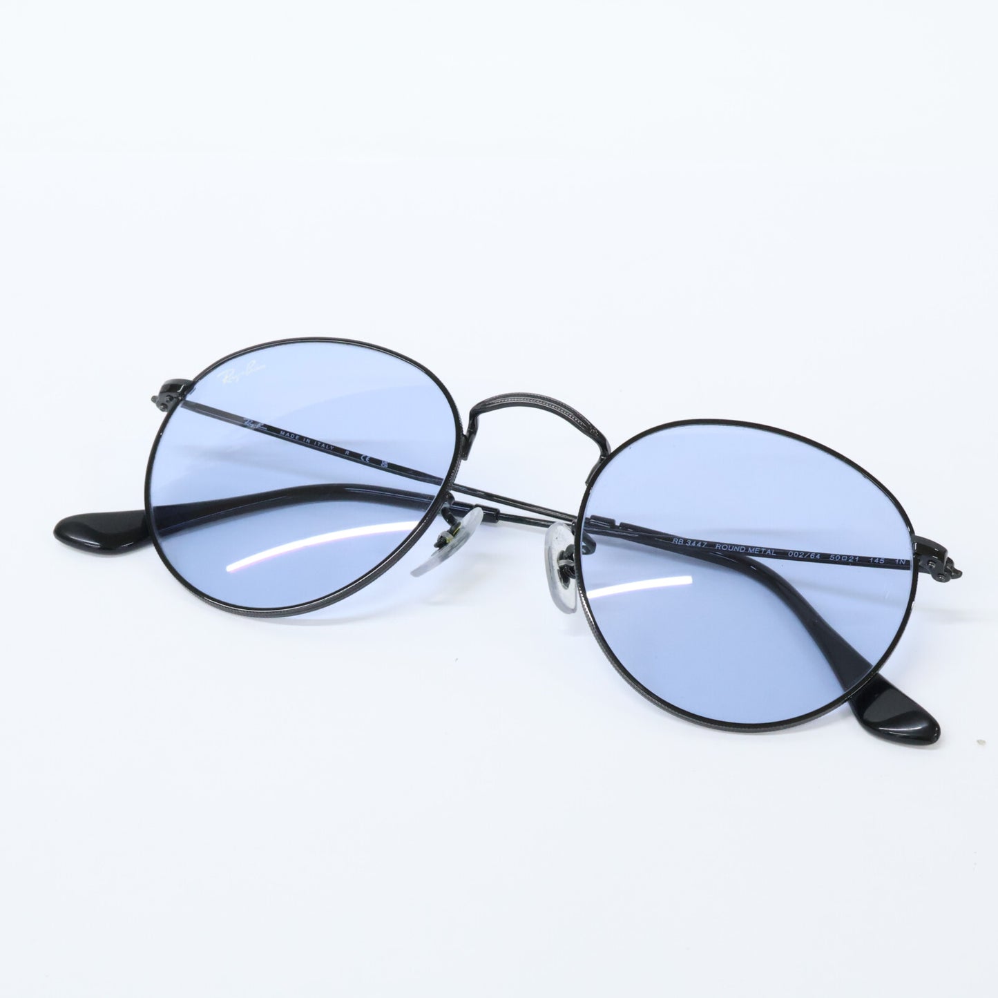 Ray-Ban RB3447 Round Sunglasses Black/Blue Size 51□20-145