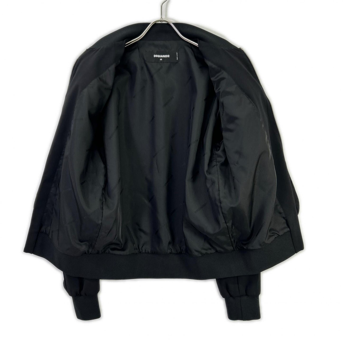 DSQUARED S74AM1208 Layered Bomber Jacket Black Size 44