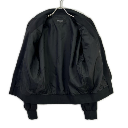 DSQUARED S74AM1208 Layered Bomber Jacket Black Size 44