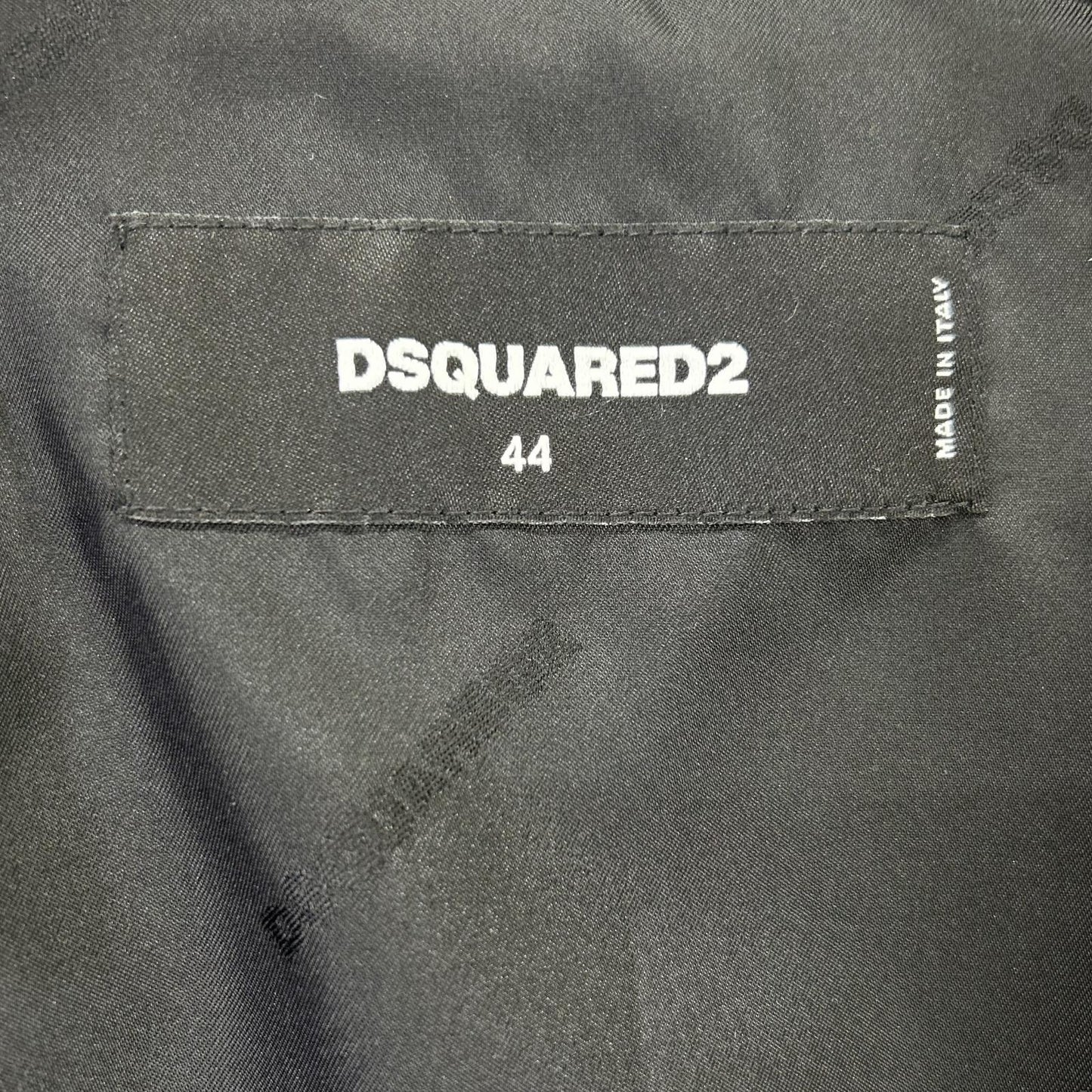 DSQUARED S74AM1208 Layered Bomber Jacket Black Size 44