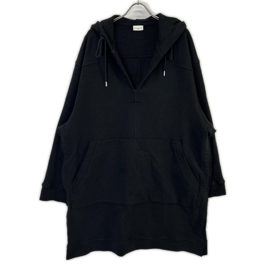 DRIES VAN NOTEN Oversize Deep V-Neck Hoodie Black Size 46