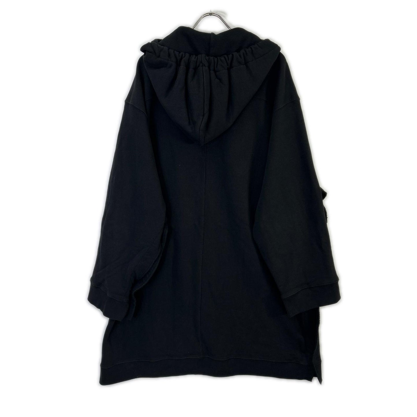 DRIES VAN NOTEN Oversize Deep V-Neck Hoodie Black Size 46