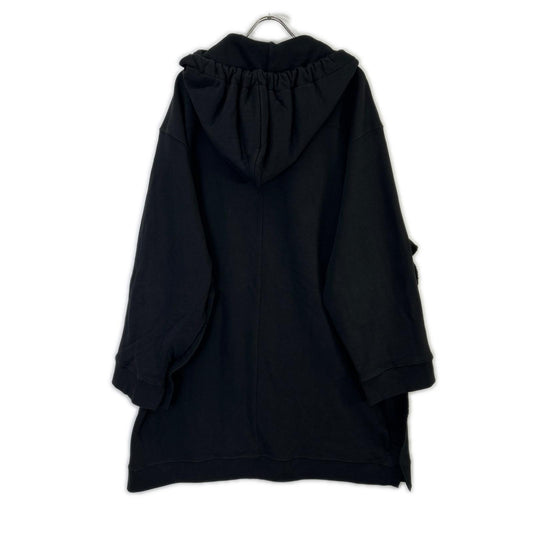 DRIES VAN NOTEN Oversize Deep V-Neck Hoodie Black Size 46