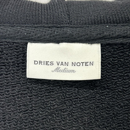 DRIES VAN NOTEN Oversize Deep V-Neck Hoodie Black Size 46