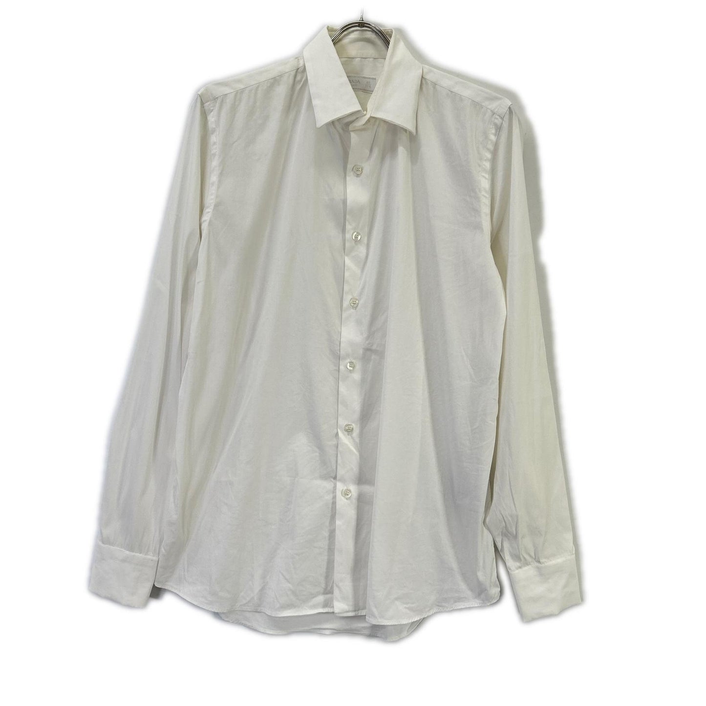 PRADA '14 White Dress Shirt Size L