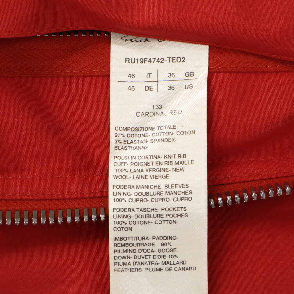 Rick Owens JUMBO PARKA BROTHER Hooded Jacket Red Size 46