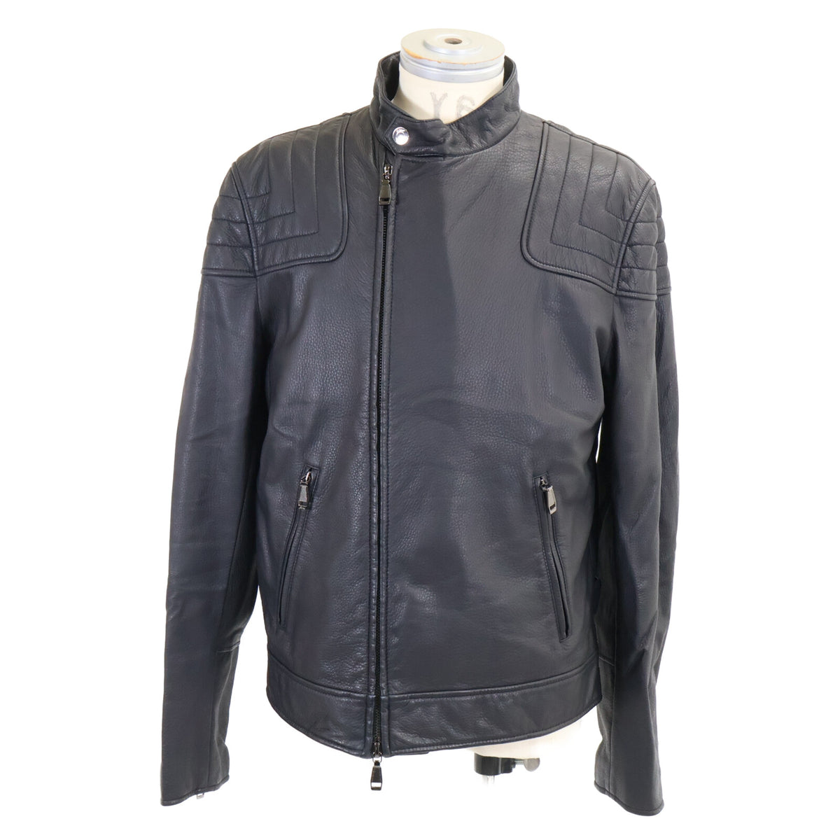 Brioni Deerskin Single Rider Leather Jacket Black Size 50