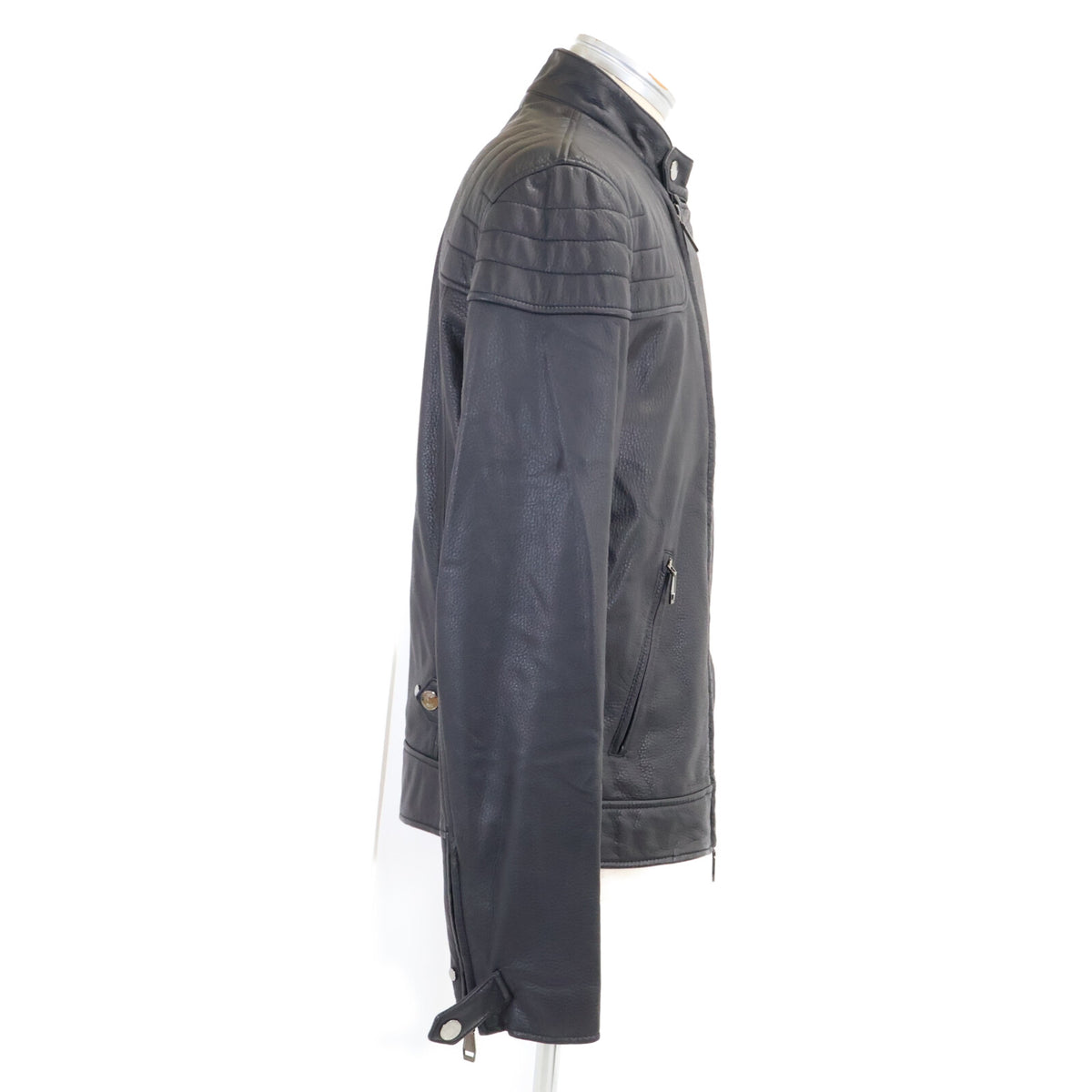 Brioni Deerskin Single Rider Leather Jacket Black Size 50