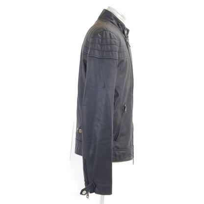 Brioni Deerskin Single Rider Leather Jacket Black Size 50