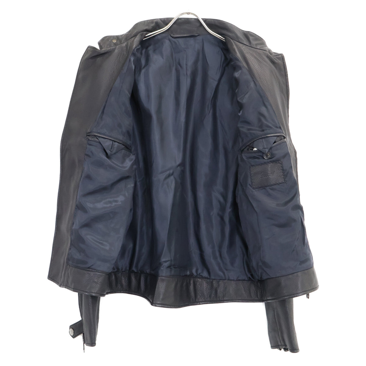 Brioni Deerskin Single Rider Leather Jacket Black Size 50