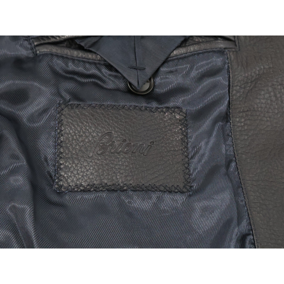Brioni Deerskin Single Rider Leather Jacket Black Size 50