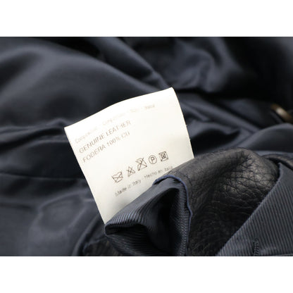 Brioni Deerskin Single Rider Leather Jacket Black Size 50