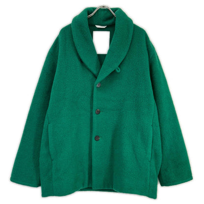 OVERCOAT Green Angora Shawl Collar Coat Size XXL