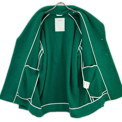 OVERCOAT Green Angora Shawl Collar Coat Size XXL