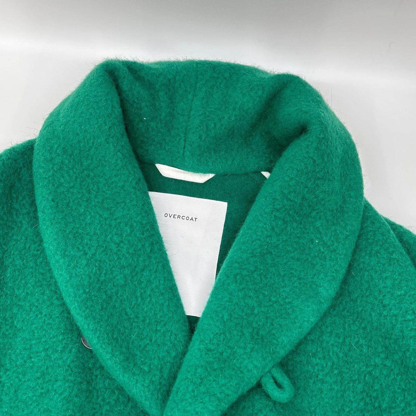 OVERCOAT Green Angora Shawl Collar Coat Size XXL