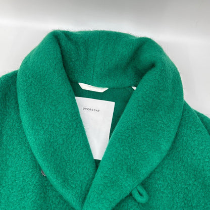 OVERCOAT Green Angora Shawl Collar Coat Size XXL