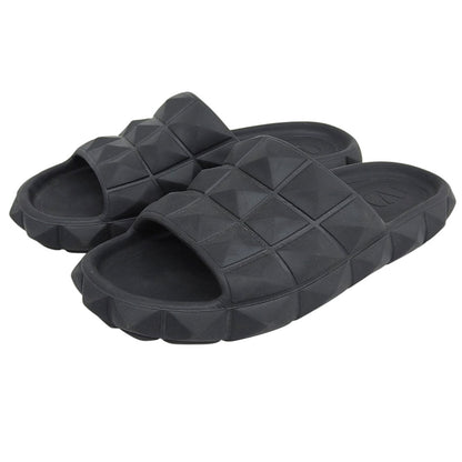 VALENTINO Black Rockstud Rubber Slides Sandals Size EU 42