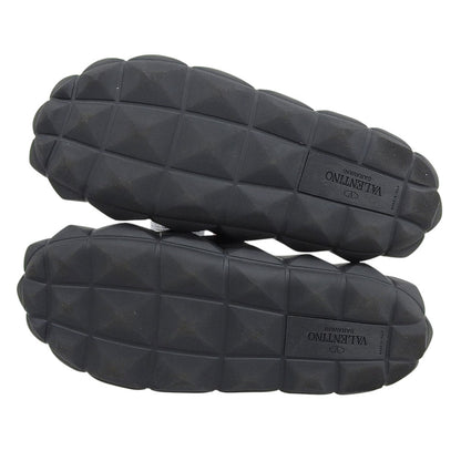 VALENTINO Black Rockstud Rubber Slides Sandals Size EU 42