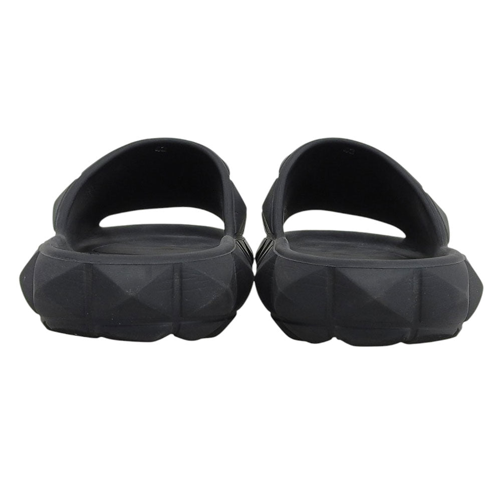 VALENTINO Black Rockstud Rubber Slides Sandals Size EU 42