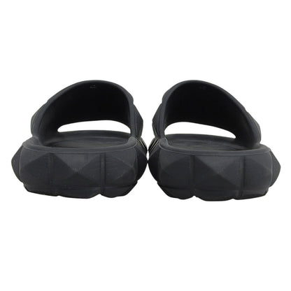 VALENTINO Black Rockstud Rubber Slides Sandals Size EU 42
