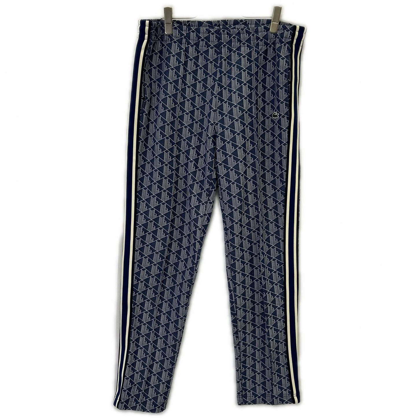 Lacoste Blue Side Taping Monogram Jacquard Joggers Size 32