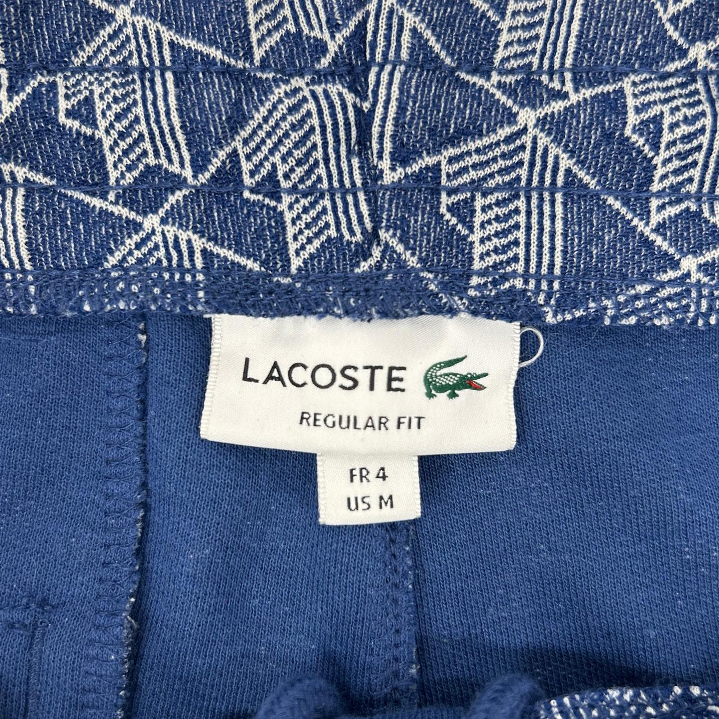 Lacoste Blue Side Taping Monogram Jacquard Joggers Size 32