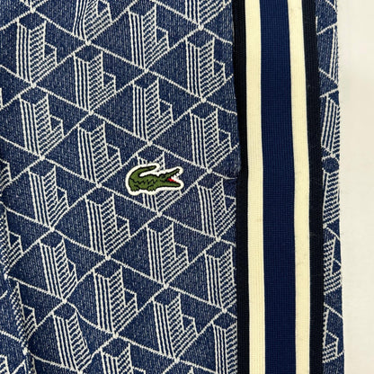 Lacoste Blue Side Taping Monogram Jacquard Joggers Size 32