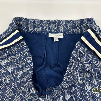 Lacoste Blue Side Taping Monogram Jacquard Joggers Size 32