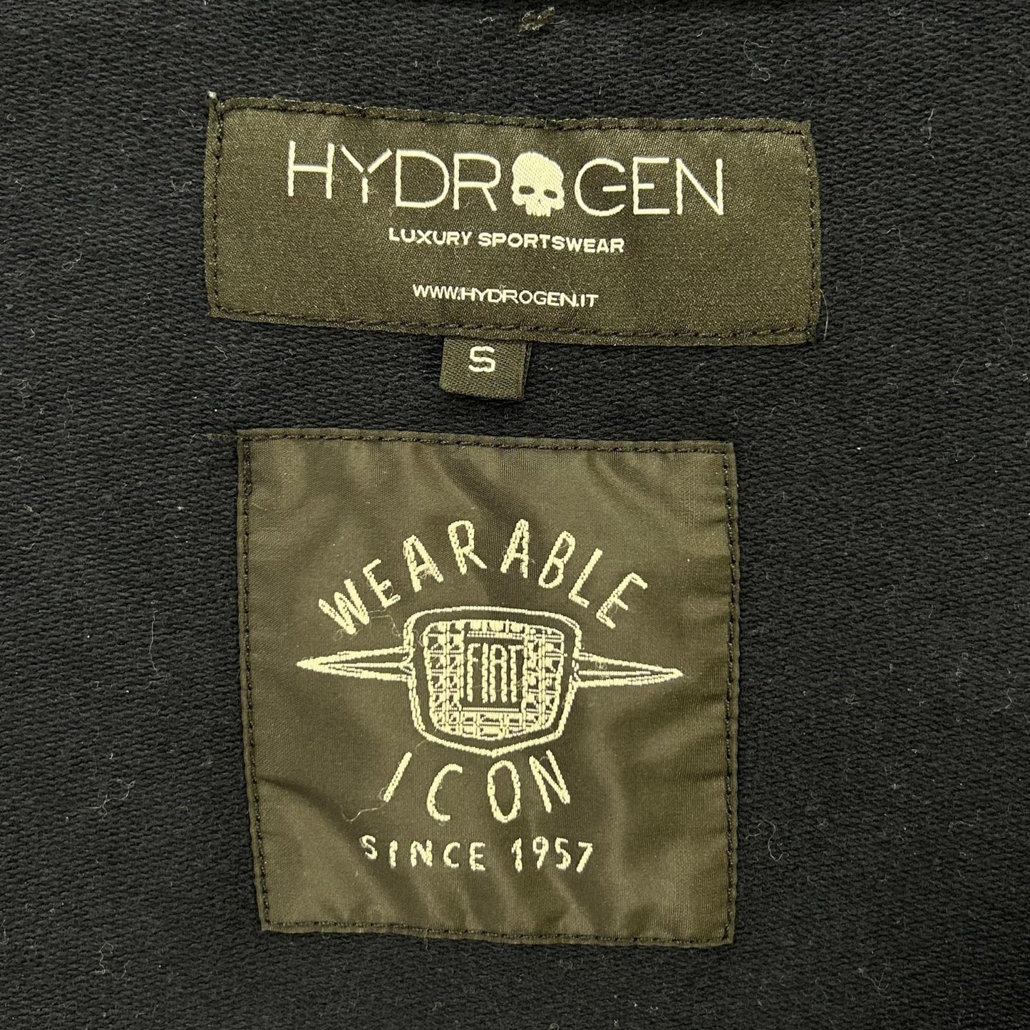HYDROGEN Navy Fiat 500 Double Zip Track Jacket Size S