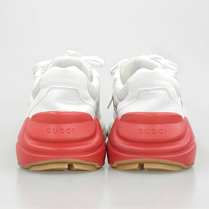 GUCCI Rhyton Mesh Leather Sneakers White Size 8