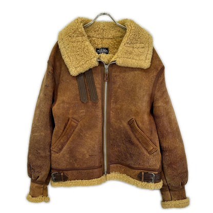 AVIREX B-3 Shearling Flight Jacket Brown Size 40