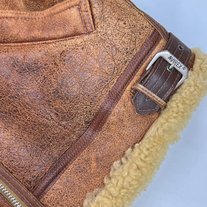 AVIREX B-3 Shearling Flight Jacket Brown Size 40
