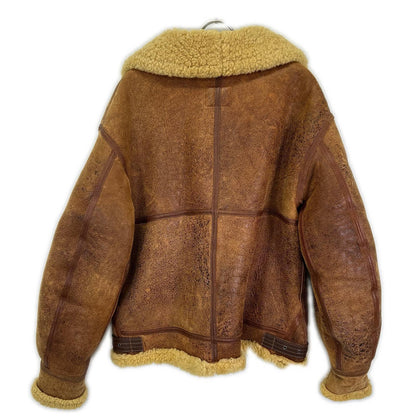 AVIREX B-3 Shearling Flight Jacket Brown Size 40
