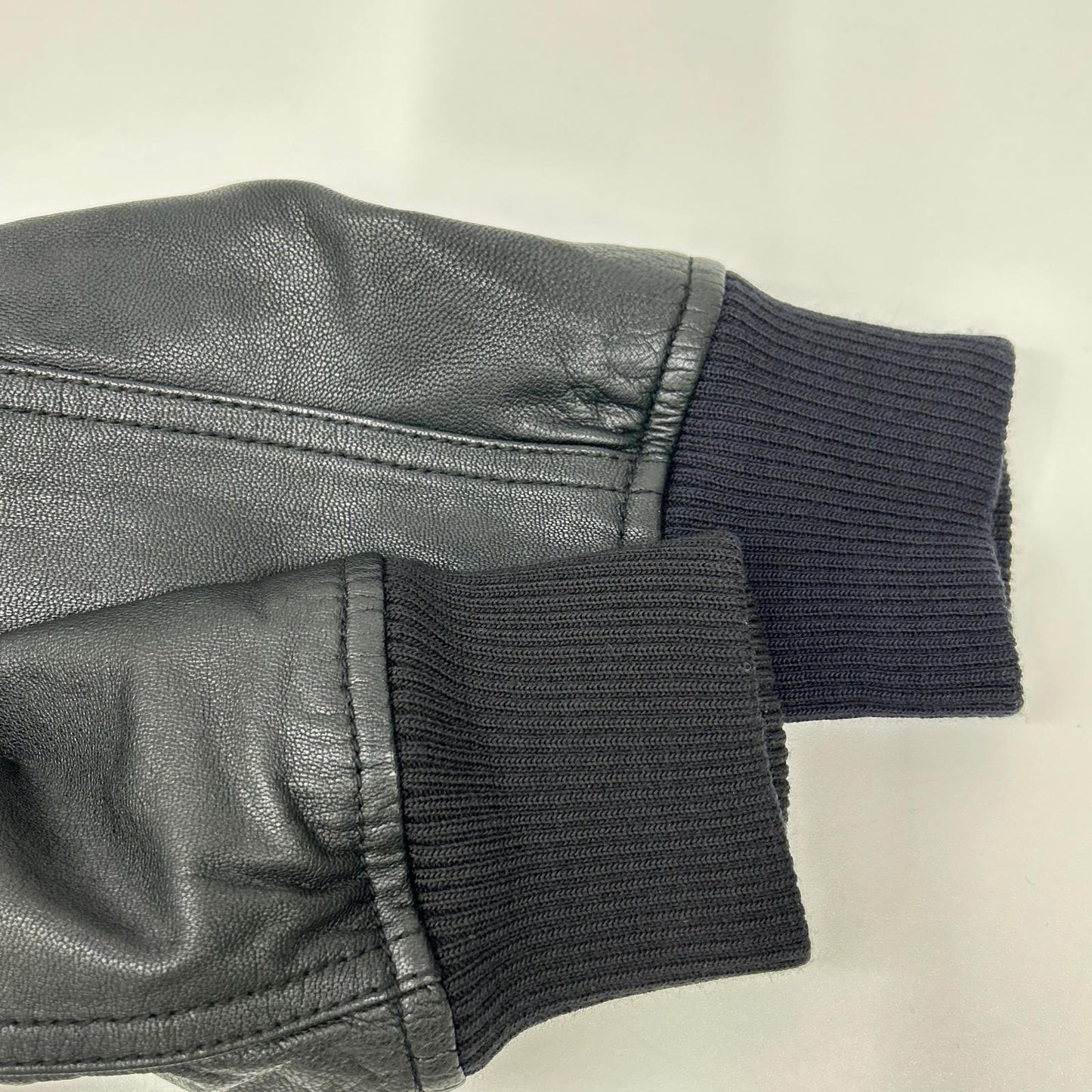 AVIREX 6141067 Goat Leather Parka Black Jacket Size M
