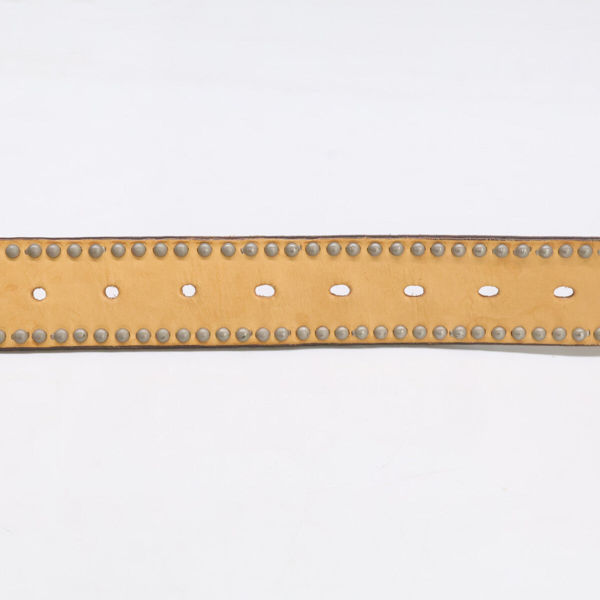 J&MDavidson Side Studs Leather Belt Natural Size 85/34