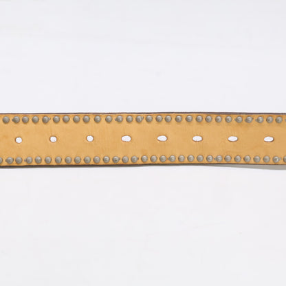 J&MDavidson Side Studs Leather Belt Natural Size 85/34