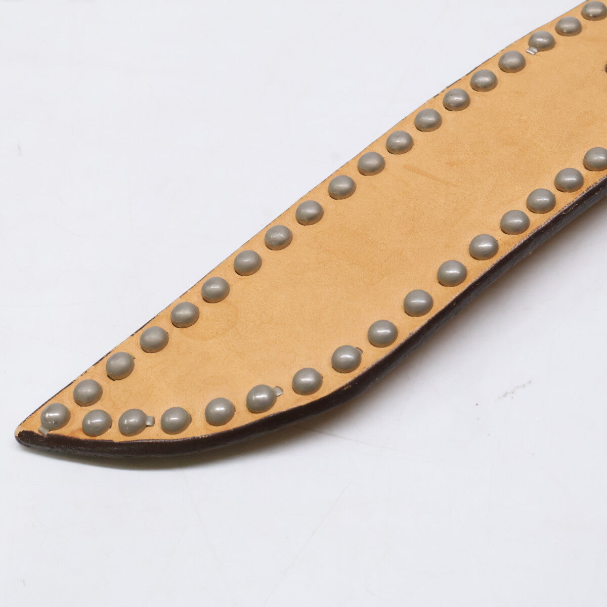 J&MDavidson Side Studs Leather Belt Natural Size 85/34