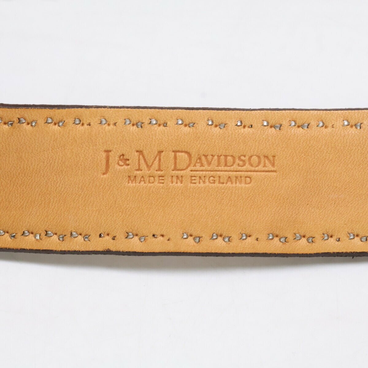 J&MDavidson Side Studs Leather Belt Natural Size 85/34
