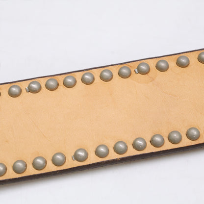 J&MDavidson Side Studs Leather Belt Natural Size 85/34