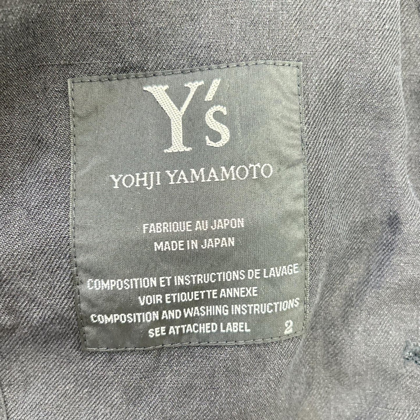 Y's Linen Design Jacket Black Size 2