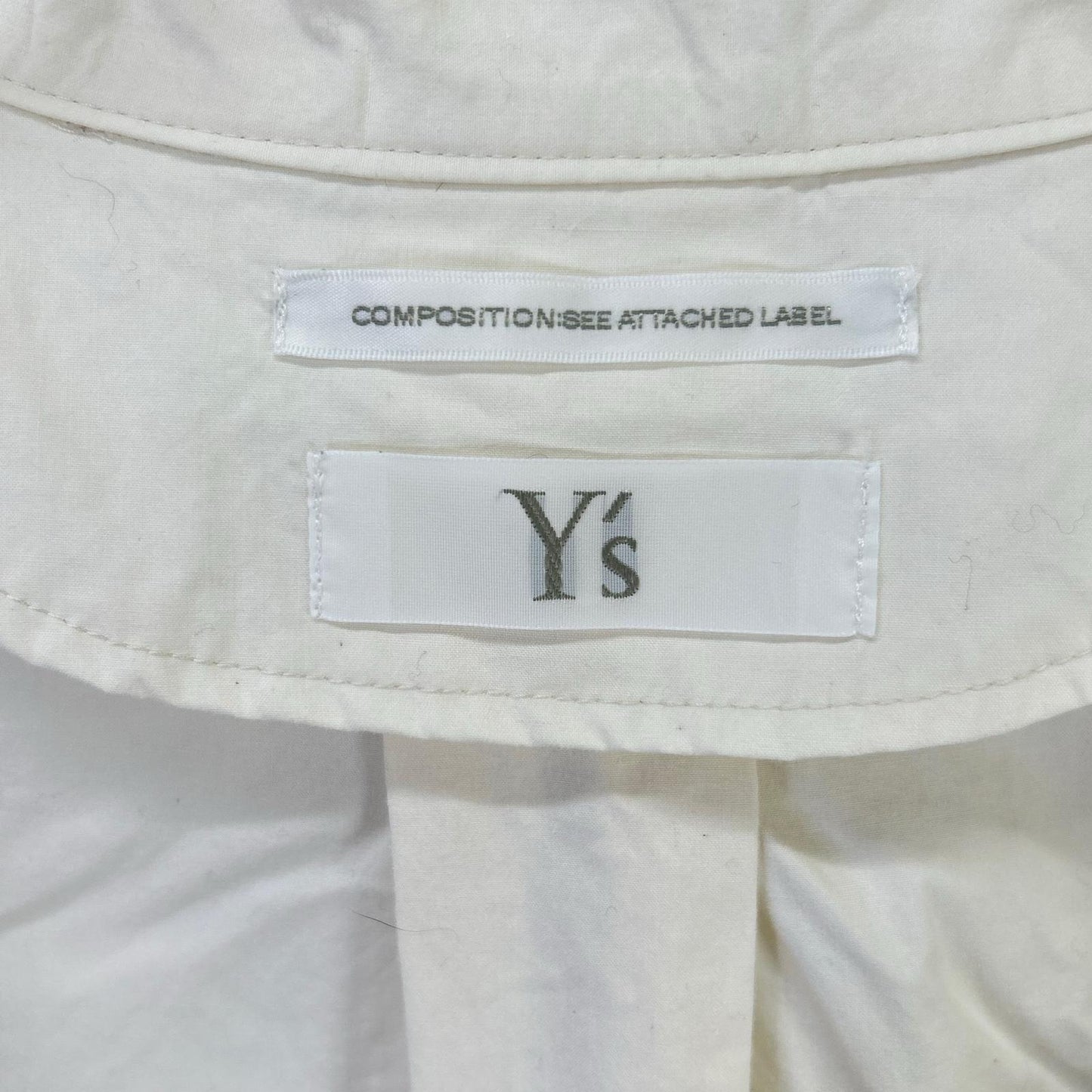 Y's 19SS Cotton Long Shirt Coat White Size 1