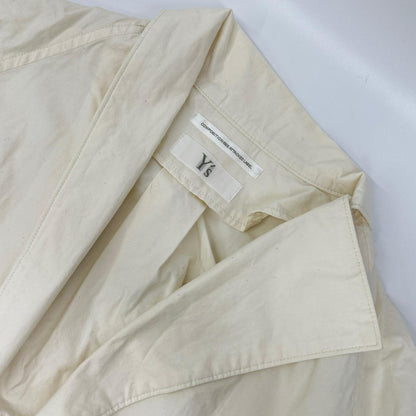 Y's 19SS Cotton Long Shirt Coat White Size 1