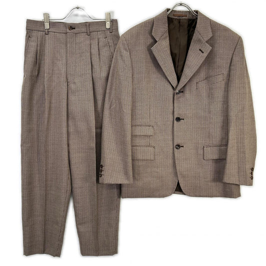 COMMEdesGARCONS HOMME PLUS 90s Houndstooth Suit Brown Size S